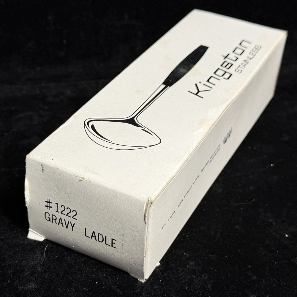 Kingston Stainless: Gravy Ladle 1222, Mid Century Modern Japan Black Handle, NIB